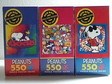 Peanuts 550 Piece Puzzle With Poster --- Set of 3 Boxes