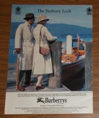 Seltene Werbung vintage BURBERRYS of London Trenchcoats Tielocken 1984
