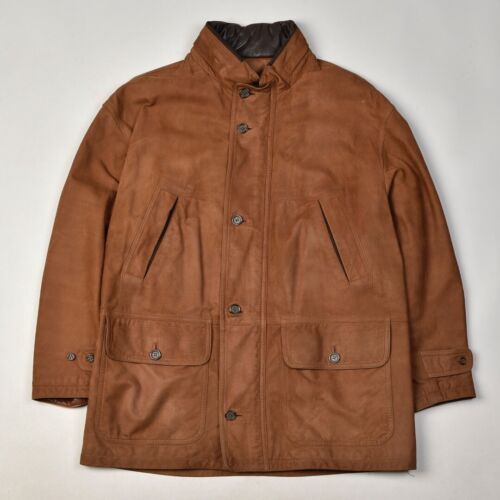BURBERRY VINTAGE LEATHER JACKET BROWN - Foto 1 di 10