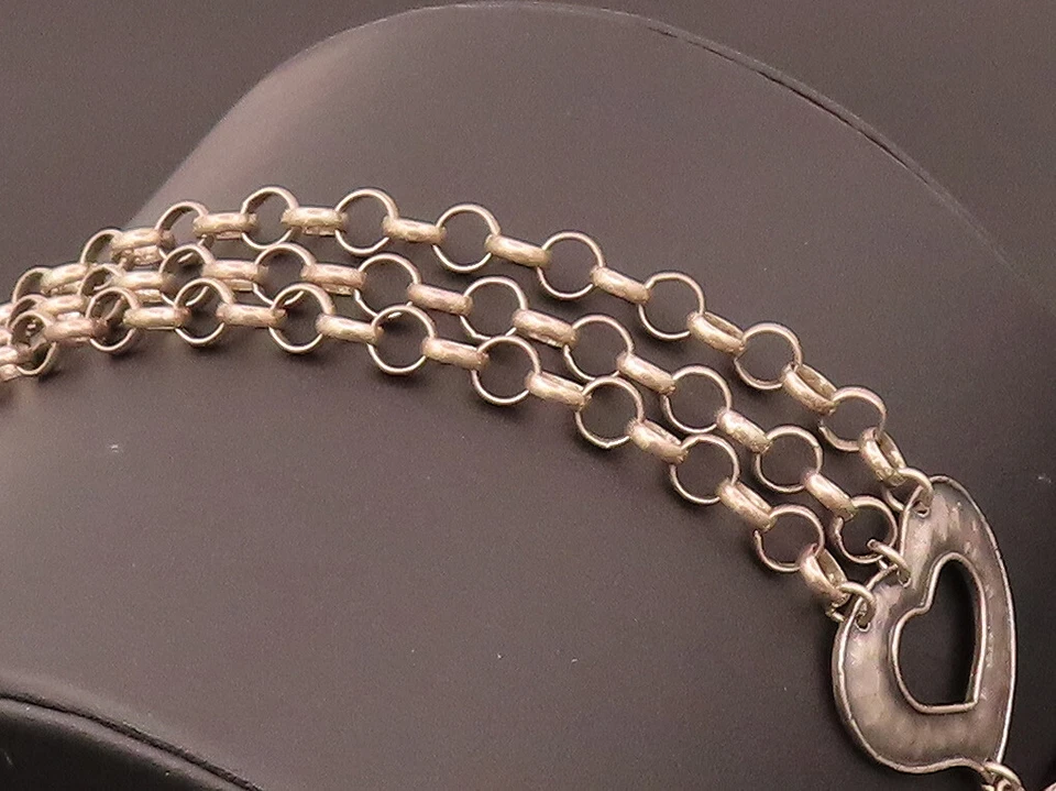Pulseira SILPADA 925 prata esterlina vintage O corrente elo coração alternador BT9834 - Imagem 2 de 4