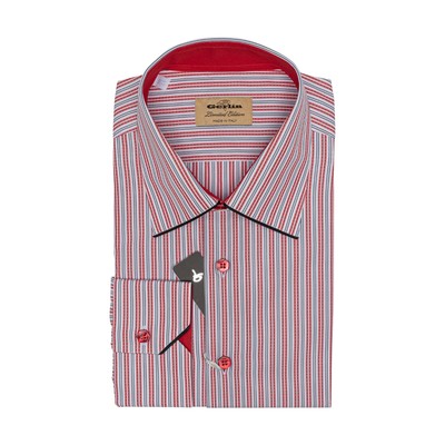 Luxus Gerlin Gestreiftes Hemd Rot Alumo Baumwolle 16 - 41 1B Zilli