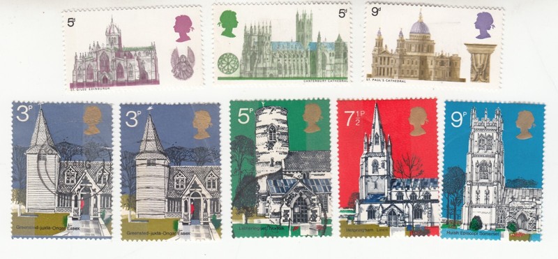 Great Britain 1969-1972. British Cathedrals and Old Village Churches. Used