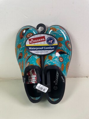 Sloggers Women's Garden Rubber Boot Turquoise Bird Print Size 7