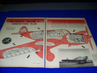 1944 PERCIVAL PROCTOR IV ...2-PAGE CUTAWAY /SPECS/STRUCTURE/PHOTO (133FF)