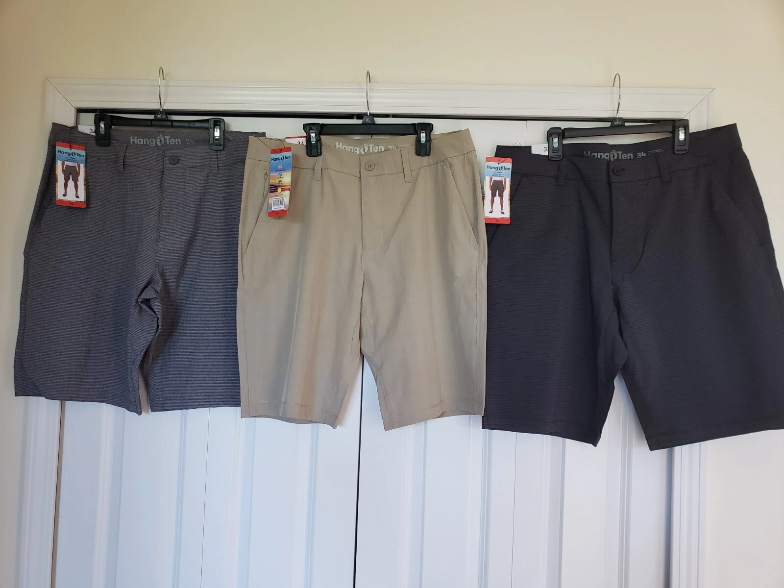 Hang Ten Men's Lightweight 4Way Stretch Quick Dry Hybrid Shorts size 34 & 38 NEW