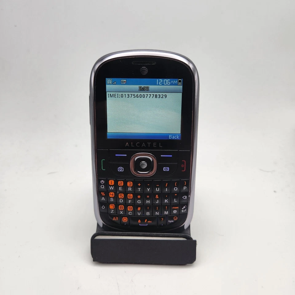 Alcatel OT871AG Cellular Phone (AT&T GoPhone) - Black - NO BATT/ASIS #1053 - Image 2 of 4