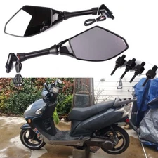 For GY6 150cc Scooter Motorcycle LED Turn Signals Rearview Side Mirrors Black
