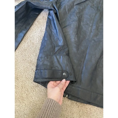 Vera Pelle Made in Italy Sheep Leather Moto Jacket IT 54 / US Large Black image 11