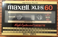 SEALED MAXELL XL II-S 60 MINUTE BLANK CASSETTE TAPES - VINTAGE NEW OLD STOCK 