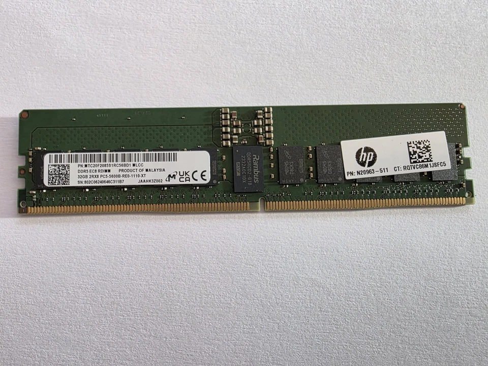 Micron 32GB MTC20F2085S1RC56BD1 MLCC Memory for HP Z4 G5 Workstation Desktop PC - Image 3 of 4