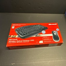 Microsoft Wireless Optical Desktop 1000 Keyboard Mouse Set, Black B107