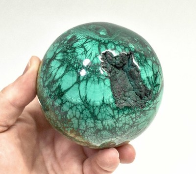 3.38'' Polished MALACHITE SPHERE With Stand Congo - e715