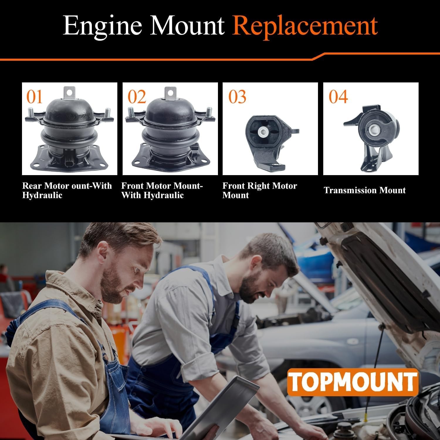 Engine Motor Mount Replacement - Compatible with Honda Pilot 3.5L 2009-2015, ...