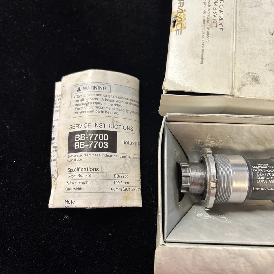 Shimano Dura-Ace BB-7700 Bottom Bracket BSA (English) 109.5mm, used w/box!! - Image 2 of 4