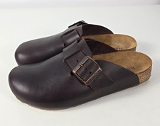 LKNW - Haflinger Womens PORTO Brown Leather Mules Clogs Sz 38 /US 7