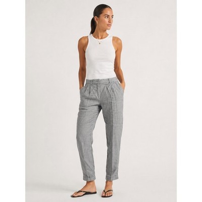 Mexx Gray Tapered Trousers 6 S Cuffed Casual Quite Luxury Pants