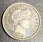 1900 Barber 10C Dime 90% Silver - Good Details