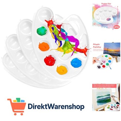4 Stück mit Griffloch und 10 Mischfelder, n für Farben, Farbpalette, Farb, Un...