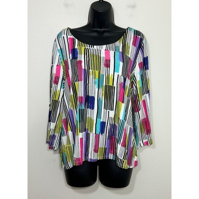 Habitat Clothes to Live In Medium Multicolor Top Abstract Artsy Lagenlook NWT