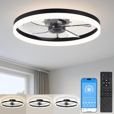20'' Modern Low Profile Ceiling Fan Light LED Ceiling Fan with Remote Control