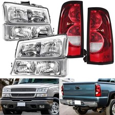 Headlights and Tail Lights Assembly Set For 2003 2004 2005 2006 Chevy