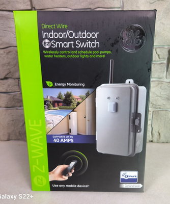 #ad GE Z Wave Direct Wire Indoor Outdoor Smart Switch 40A Model 14285 12726 New Seal $384.98