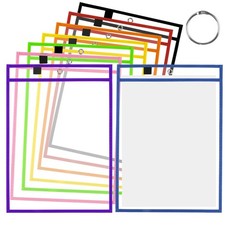 8 PCS 10x14 Inch Clear Dry Erase Pocket Sleeves Reusable Job Ticket Holders