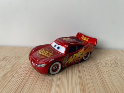 Disney Pixar Cars Lightning McQueen mit Aufklebern Metallic-Design Promo Mattel