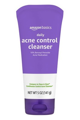 Amazon Basics Acne Treatment Face Wash - Daily Control Cleanser, Maximum Strengt