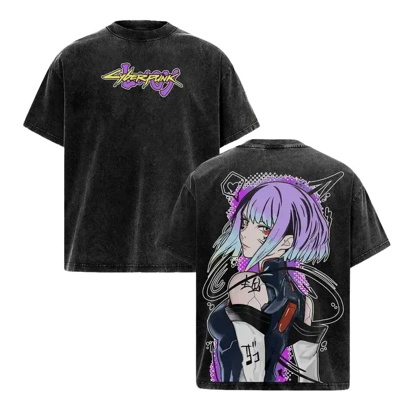 Cyberpunk Edgerunners Lucy Graphic Tees, Neon City Anime Game