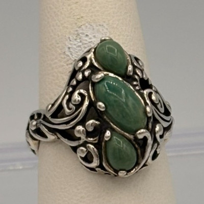 Sincerely Southwest aka Carolyn Pollack's 925 Green Turquoise Women's Ring Sz 8