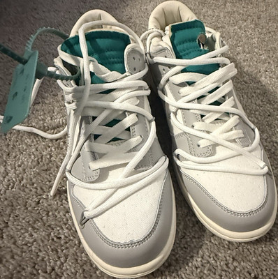 Nike Off-White Dunk Low Lot 17 of 50 White Gray Teal Men's Sneakers DM1602-117