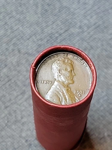 Terrific Au 1931 S&D Mint Pennies Ends Of Lincoln Wheat Penny Roll