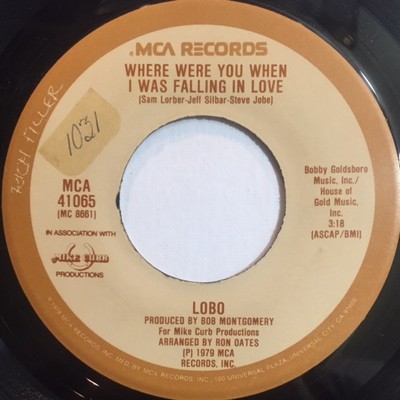 Lobo - Where Were You When I Was Falling In Love - Used Vinyl Record  - C8100z