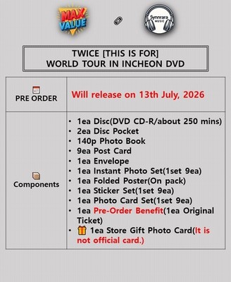 TWICE THIS IS FOR WORLD TOUR IN INCHEON DVD/Book+18 Card+9 Photo+