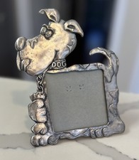 Pewter Dog Picture Frame With Stand Puppy Frame By Perfect Photo Frame 3" Photo