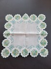 Vintage Ladies Hankie Blue Floral Cotton