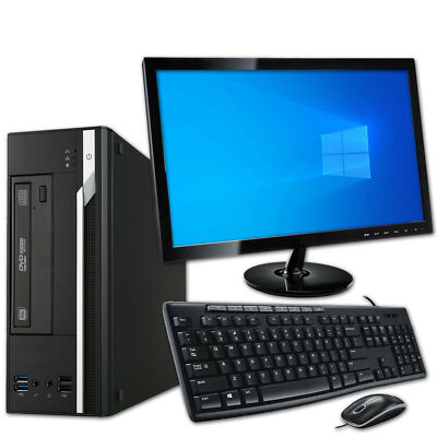 Desktop Computer Set Core i3 PC DELL/HP 4GB RAM 250GB HD & 19'' Bildschirm Win10 WiFi