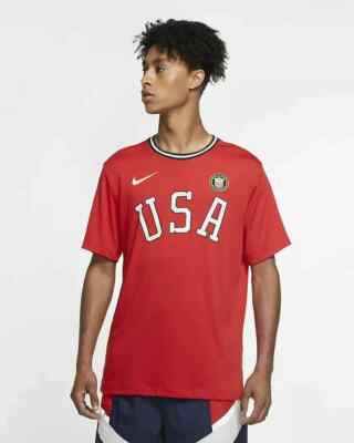 Nike Olympic USA T-Shirt Red White Blue CN1423-657 Men's