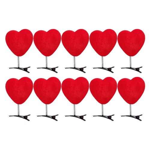 Girl Hair Clips 10 Pieces Heart Hair Clips Love- shaped Boppers Adorable Love...