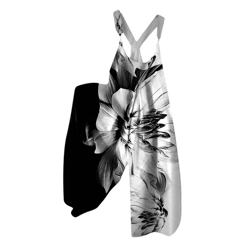 Women's Floral Jumpsuit Baggy Dungaree Ladies Summer Romper Playsuit Overalls - Picture 41 of 48