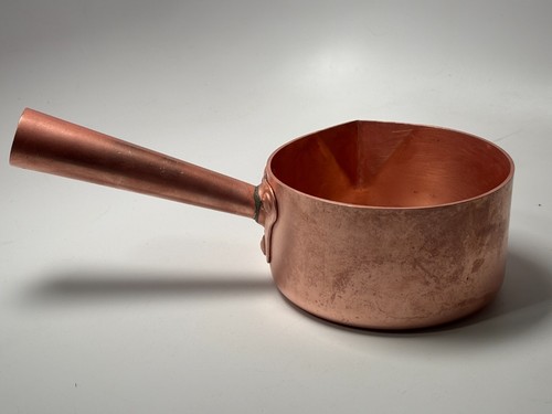 Antique Early 1900s French Solid Copper Hammered Lip Pot Mora et Cie Paris Rare - Picture 3 of 22
