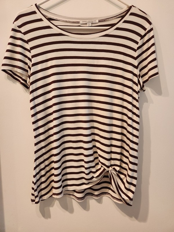 Tee - Brown and White Striped S