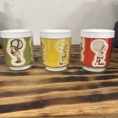 Vintage 1973 Holly Hobbie Mug Cup Thermo-Serv Lot Of 3