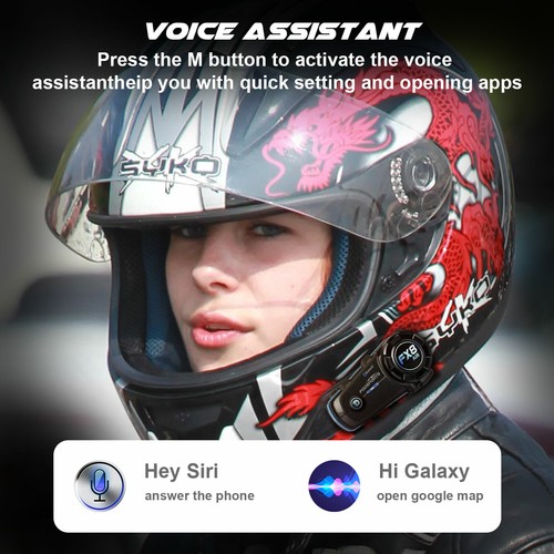 FODSPORTS FX8 AIR Motorcycle Intercom Bluetooth Helmet Headset 1000m 2-Way Talk - Picture 11 of 11