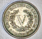 1883 US Liberty V Nickel No Cents: Sharp Example ~ First Year Coin (RC33) — photo 2