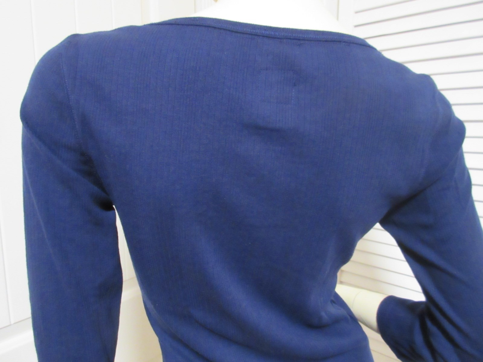 NWT Jane & Bleecker Navy Blue Top 3/4 Sleeve Normcore Casual Chic Preppy Travel