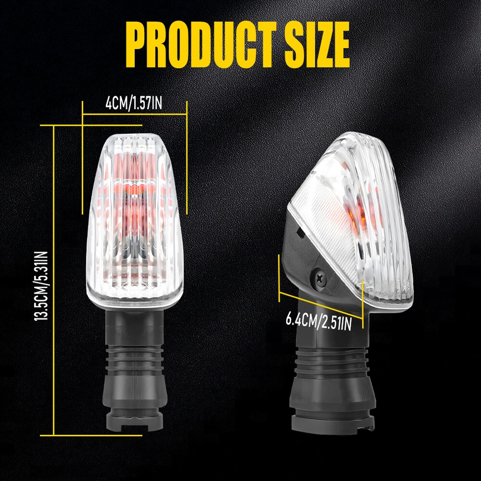 2 передних задних указателя поворота для KAWASAKI NINJA 650R 2006-2008 прозрачные линзы PY - Изображение 2 из 4