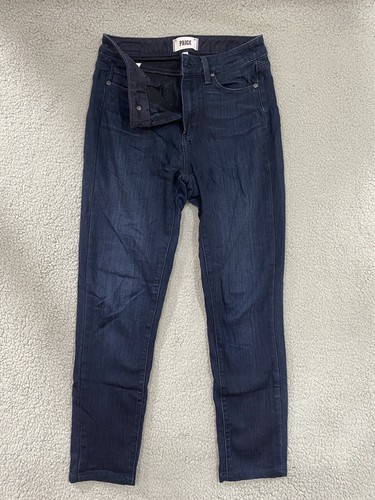 Paige Hoxton Ultra Skinny Womens Jeans Size 27 Mid Rise Blue Stretch Denim Dark