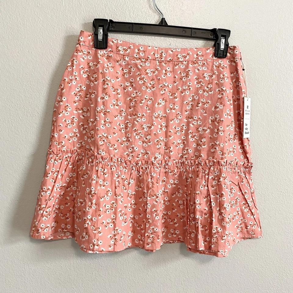 Новый с Ярлыками Billabong X соленая блондинка розовый цветочный вверх ногами хлопок льняной смеси юбка 27 - Изображение 3 из 4